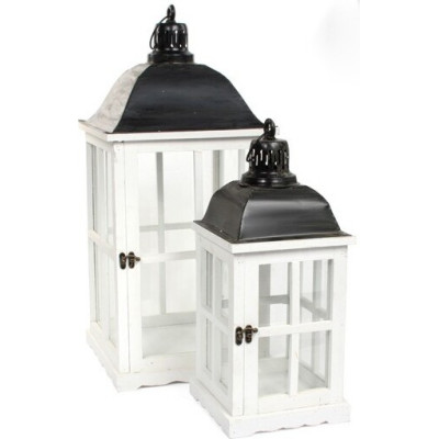 Biała kwadratowa latarnia