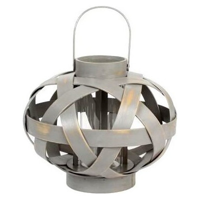 Szary lampion bambusowy okrągły