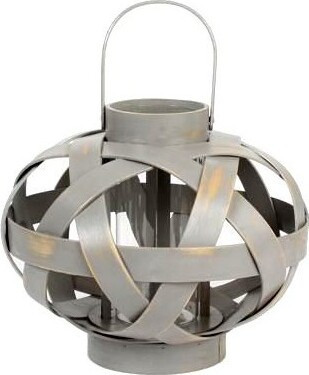 Szary lampion bambusowy okrągły