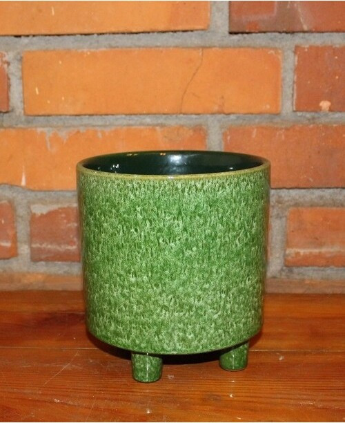 Doniczka Shalin na nóżkach zielona