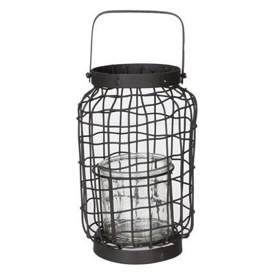 Lampion druciany okrągły antracytowy