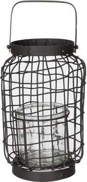 Lampion druciany okrągły antracytowy