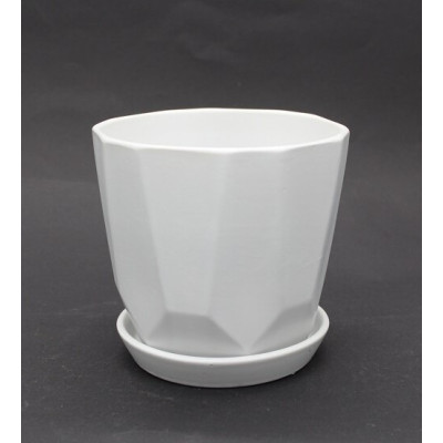 Doniczka Yide kanciasta biała mat