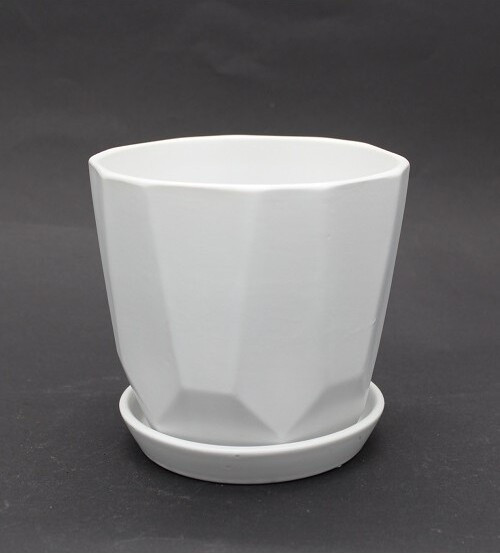 Doniczka Yide kanciasta biała mat