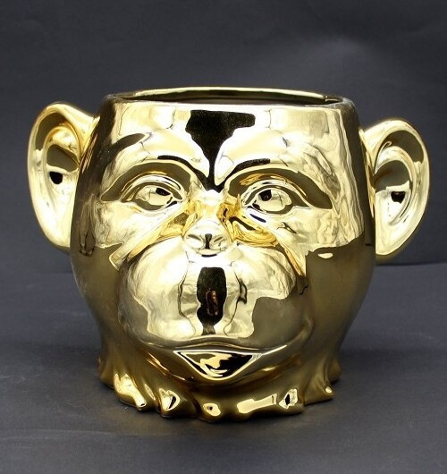 Doniczka Małpa złota