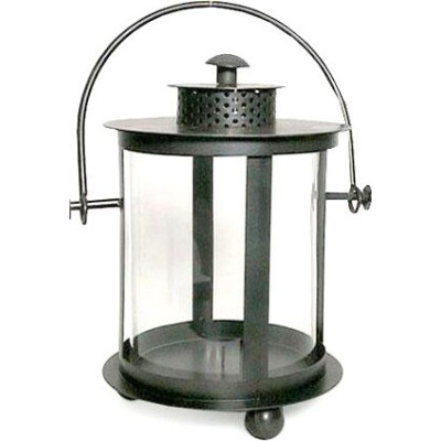 Latarnia metalowa okrągła czarna wisząca