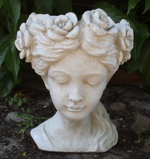 Doniczka Głowa Cremona Kobieta z wiankiem