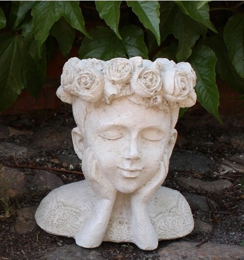 Doniczka Głowa Cremona Dziewczynka z wiankiem