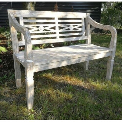 Ławka Lawenda bielona - 115 cm