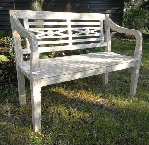 Ławka Lawenda bielona - 115 cm
