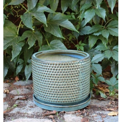 Doniczka Vici Relief niebieska