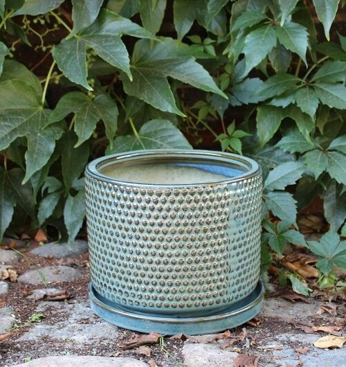 Doniczka Vici Relief niebieska