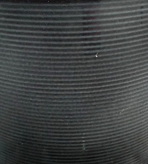 Doniczka wisząca walec prążkowany antracytowy Glass Grey