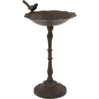 Poidełko na nóżce z ptaszkiem brąz