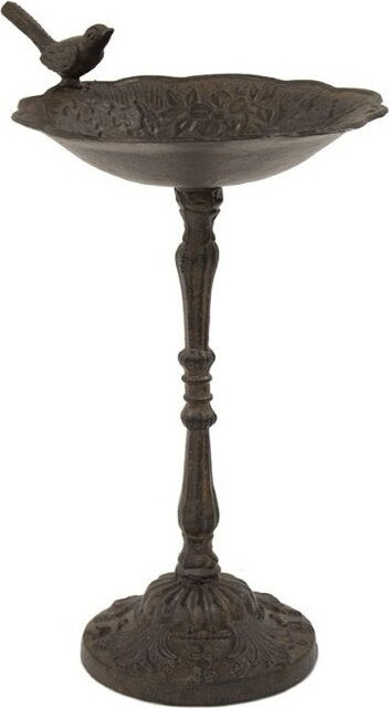 Poidełko na nóżce z ptaszkiem brąz