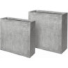 Betonowa wysoka skrzynia ścianka szara