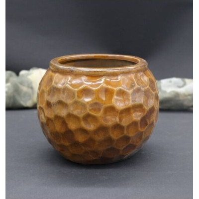 Doniczka Plaster Miodu pękata brąz