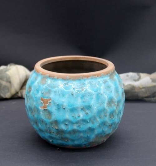 Doniczka Plaster Miodu pękata turkus