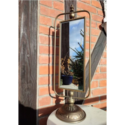 Lustro stojące prostokątne obrotowe złote