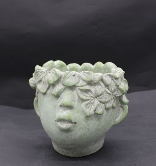 Doniczka Głowa Dziecka zielona