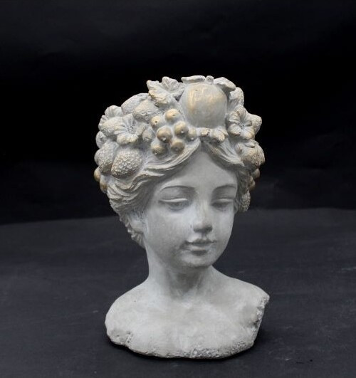 Doniczka Głowa kobiety ze złoconym wiankiem