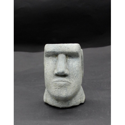 Doniczka Głowa Moai szara
