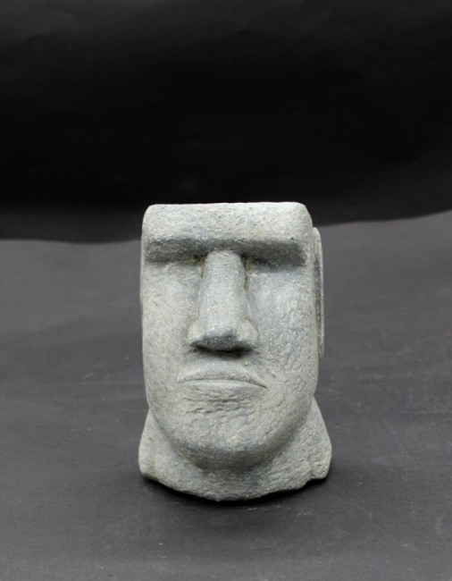 Doniczka Głowa Moai szara