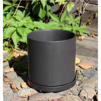 Donica Junia walec czarny mat