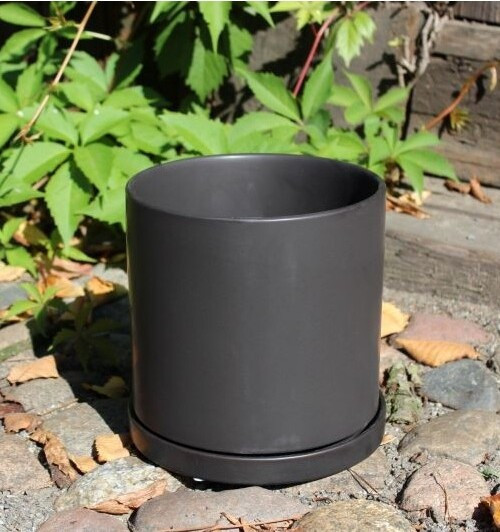 Donica Junia walec czarny mat