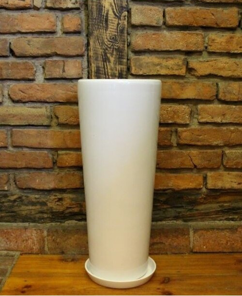 Wazon Junia wąski biały