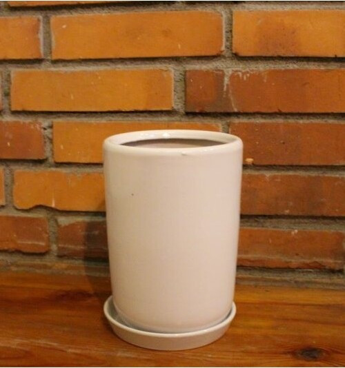 Wazon Junia walcowaty biały