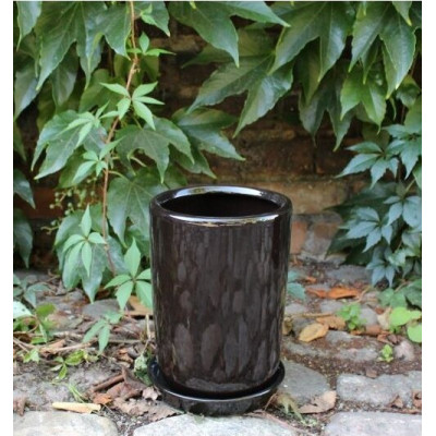Wazon Junia walcowaty czarny