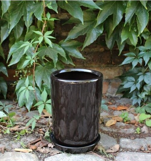 Wazon Junia walcowaty czarny
