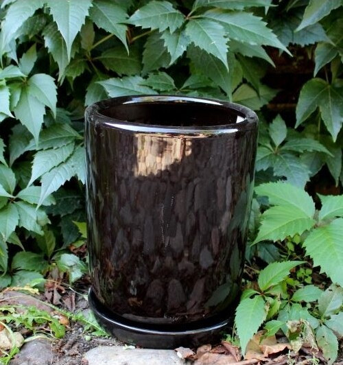 Wazon Junia walcowaty czarny