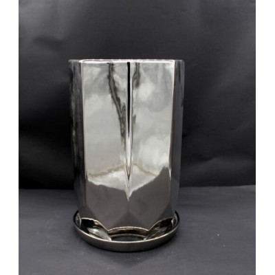 Donica Szalin kanciasta wysoka srebrna