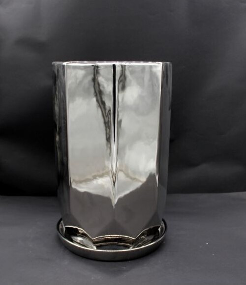 Donica Szalin kanciasta wysoka srebrna