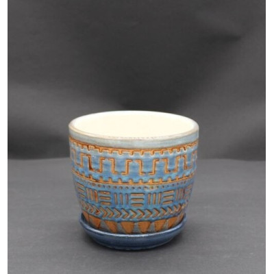 Doniczka HG niebieski wzór