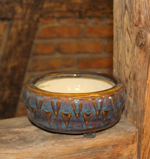 Doniczka bonsai niebieska na nóżkach