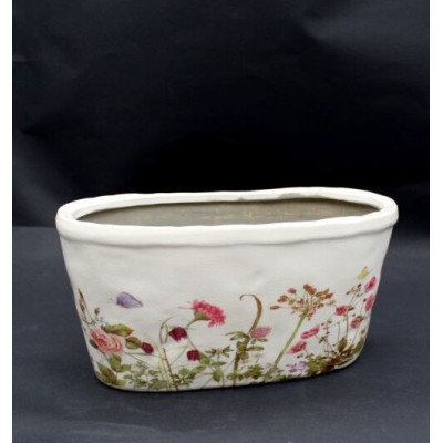 Doniczka Łąka biała łódka