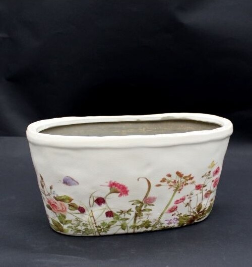 Doniczka Łąka biała łódka