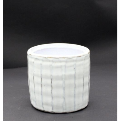 Doniczka Blue Marine walec biały w prążki