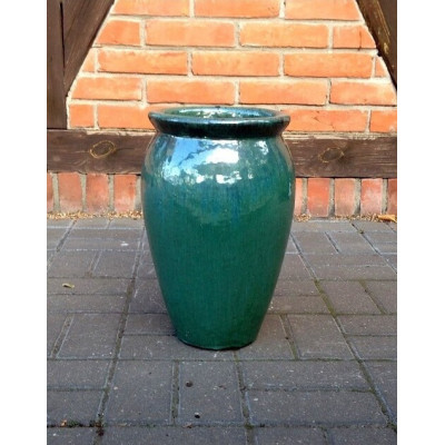 Donica wazon szkliwiony turkusowy