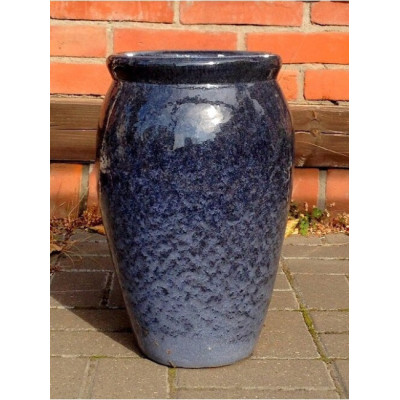 Donica wazon szkliwiony szaroniebieski