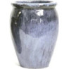 Donica wazon szkliwiony szaroniebieski