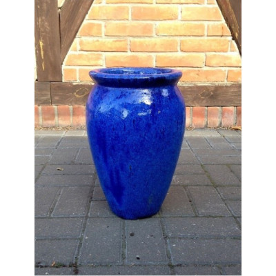 Donica wazon szkliwiony niebieski
