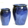 Donica wazon szkliwiony niebieski