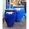 Donica wazon szkliwiony niebieski