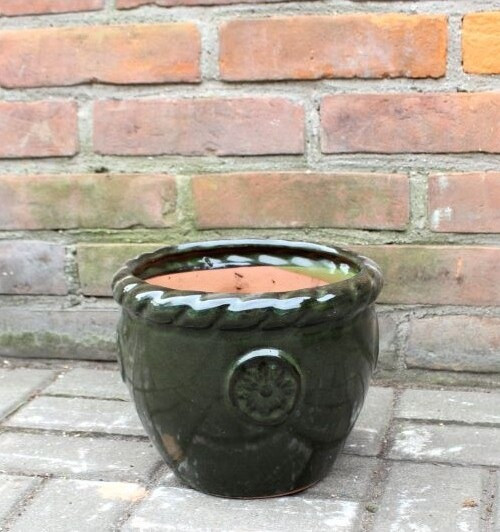 Donica klasyczna Emblemat z rantem zielona