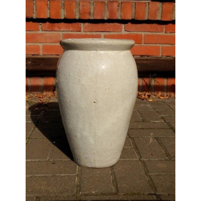 Donica wazon szkliwiony biały