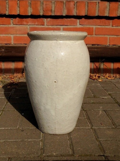 Donica wazon szkliwiony biały